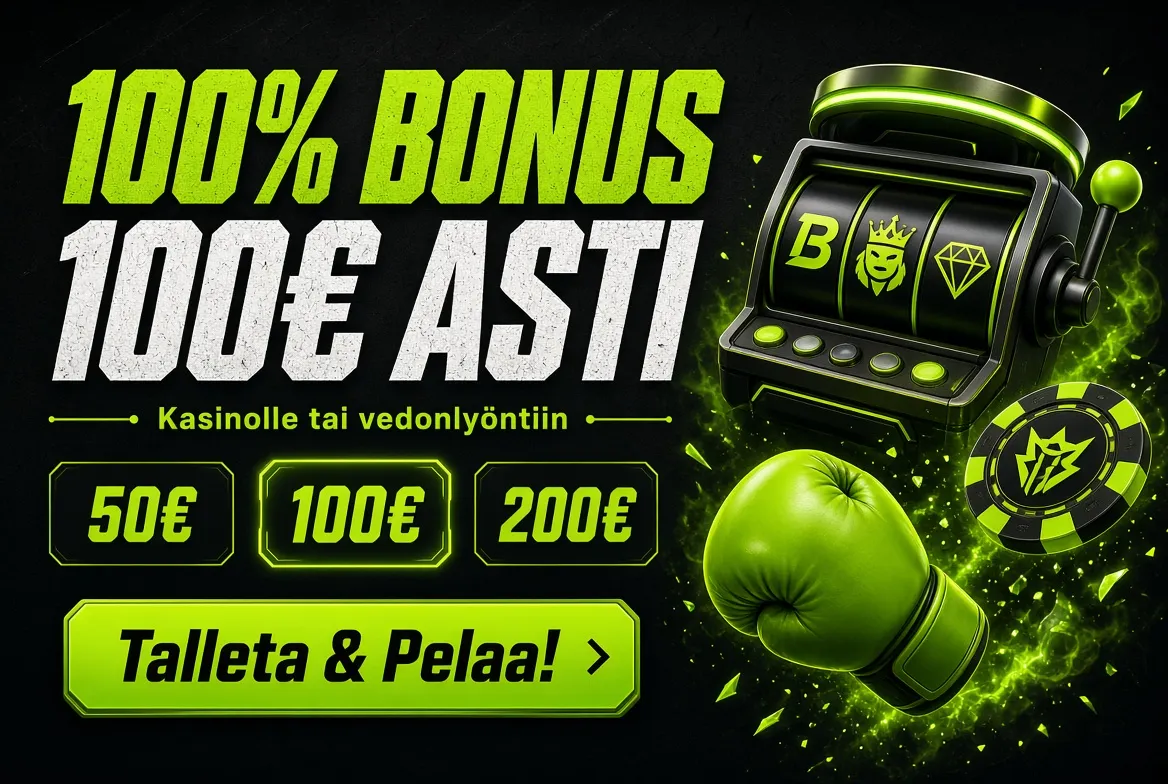 Beazt Casinon tervetuliaisbonus 100 prosenttia 100 euroon asti