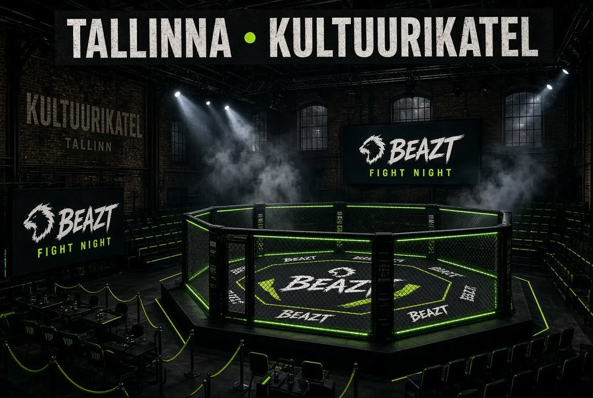 Beazt Fight Night -tapahtuman kamppailukehä Tallinnassa 13.6.2026