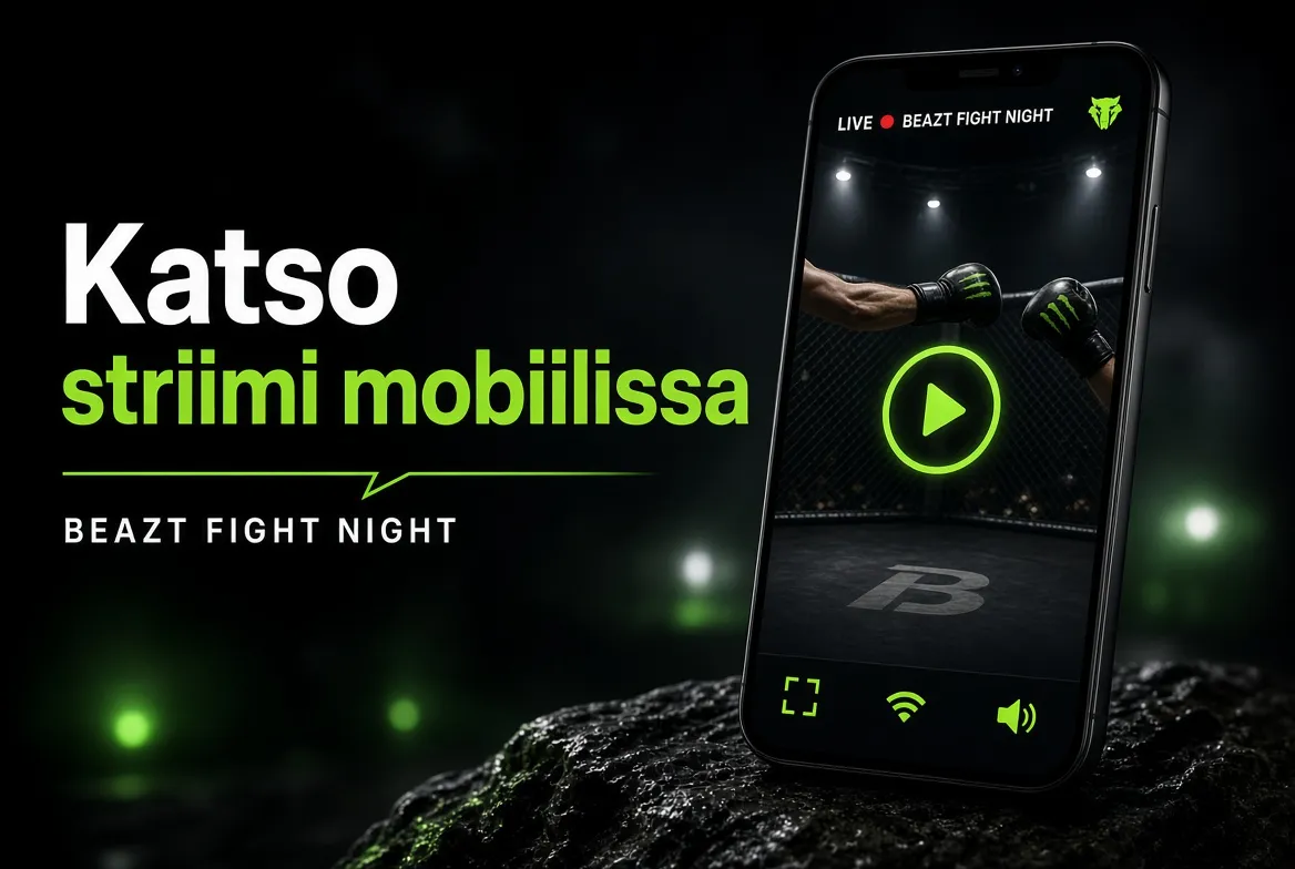 Beazt Fight Night -suoratoiston katselunäkymä mobiililaitteella